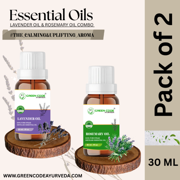 THE COMBO PACK OF 2 ESSENTIAL OIL LAVENDER OIL & ROSEMARY OIL