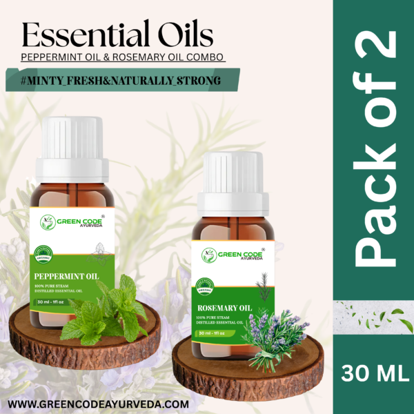 THE COMBO PACK OF 2 ESSENTIAL OIL PEPPERMINT OIL & ROSEMARY OIL